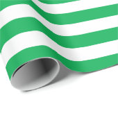 Groen en wit Stripes Patroon Cadeaupapier (Rol Hoek)