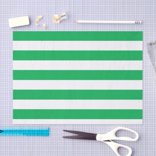 Groen en wit Stripes Patroon Tissuepapier (Craft)