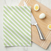 Groen en wit strippatroon theedoek (Quarter Fold)