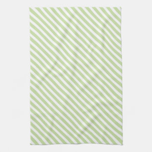 Groen en wit strippatroon theedoek