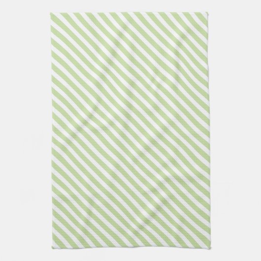 Groen en wit strippatroon theedoek (Verticaal)
