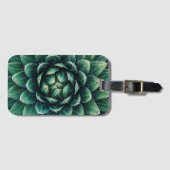 Groen en wit Succulent Bagagelabel (Voorkant (horizontaal))