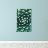 Groen en wit Succulent Canvas Afdruk (Insitu (Houten vloer))