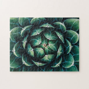 Groen en wit Succulent Legpuzzel
