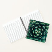Groen en wit Succulent Notitieboek (Binnen)