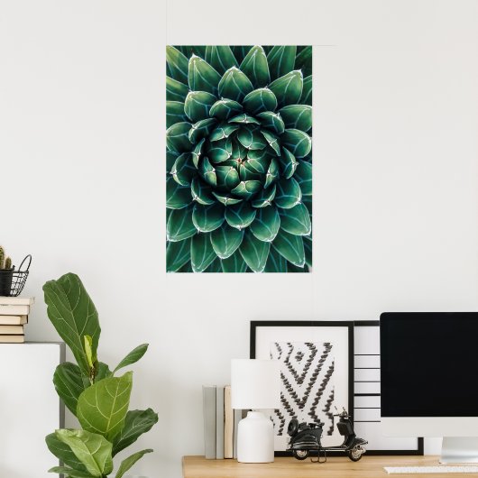 Groen en wit Succulent Poster (Thuiskantoor)