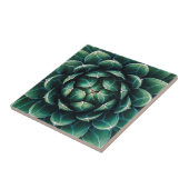 Groen en wit Succulent Tegeltje (Zijkant)