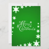 Groen en Wit Thema Kerstfeest Kaart (Achterkant)