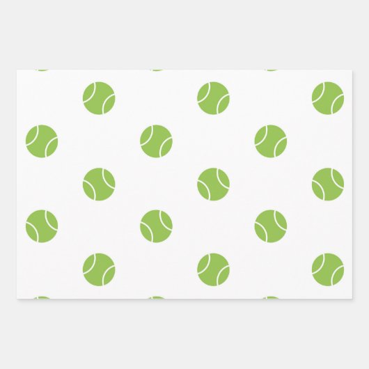 Groen en wit thema Rackets Balls Patroon Inpakpapier Vel (Voorkant)