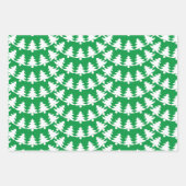 groen en wit vakantiepatroon inpakpapier vel (Voorkant 3)