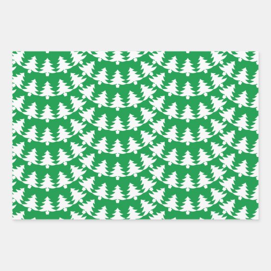 groen en wit vakantiepatroon inpakpapier vel (Voorkant 3)