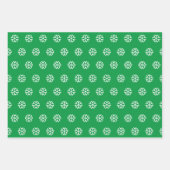 groen en wit vakantiepatroon inpakpapier vel (Voorkant 2)
