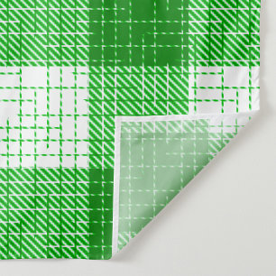 Groen en wit, vet geblokt geruit ontwerp  stof