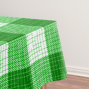Groen en wit vetgedrukt geruit ontwerp tafelkleed