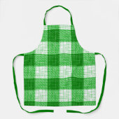 Groen en wit vetgedrukt geruit plaid ontwerp schort (Voorkant)