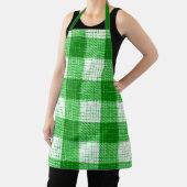 Groen en wit vetgedrukt geruit plaid ontwerp schort (Insitu)