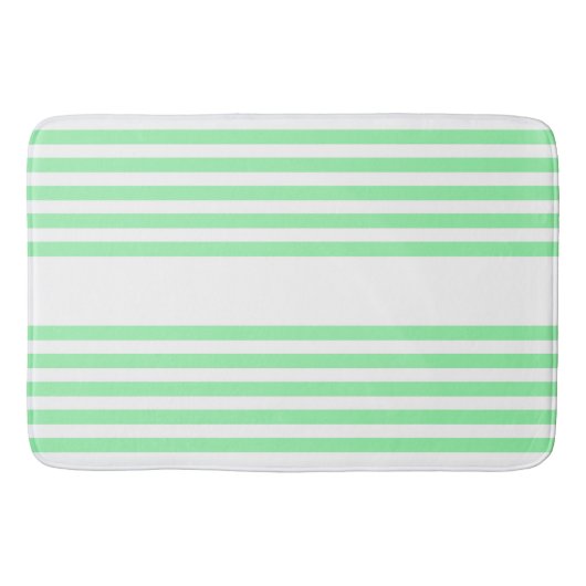Groen en wit vijf strepen patroon badmat (Voorkant)