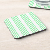 Groen en wit vijf strepen patroon bier onderzetter (Linkerzijde)