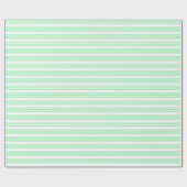 Groen en wit vijf strepen patroon cadeaupapier (Vlak)