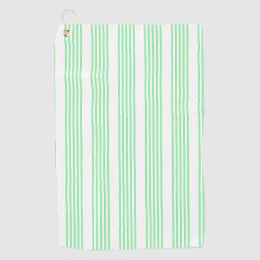 Groen en wit vijf strepen patroon golfhanddoek (Voorkant)