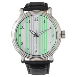 Groen en wit vijf strepen patroon horloge