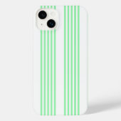 Groen en wit vijf strepen patroon iPhone hoesje (Achterkant)