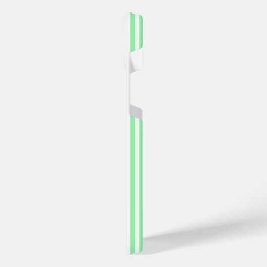 Groen en wit vijf strepen patroon iPhone hoesje (Linkerkant)