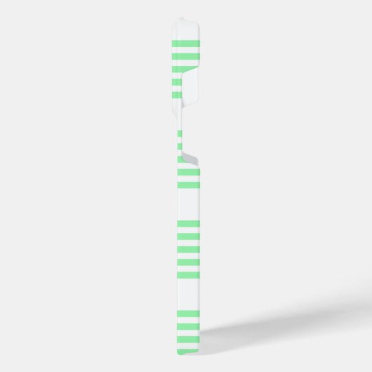 Groen en wit vijf strepen patroon iPhone hoesje (Linkerkant)