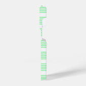 Groen en wit vijf strepen patroon iPhone hoesje (Linkerkant)