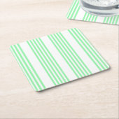 Groen en wit vijf strepen patroon kartonnen onderzetters (Schuin)