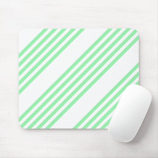 Groen en wit vijf strepen patroon muismat (Met muis)