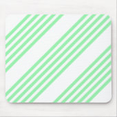 Groen en wit vijf strepen patroon muismat (Voorkant)