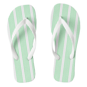 Groen en wit vijf strepen patroon teenslippers