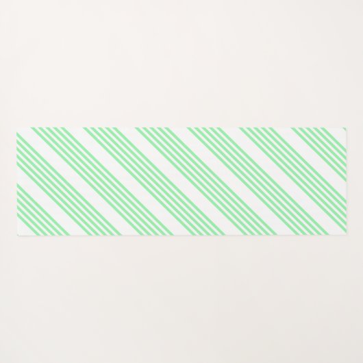 Groen en wit vijf strepen patroon yogamat (Achterkant (horizontaal))