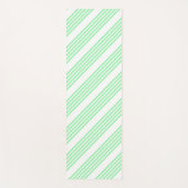 Groen en wit vijf strepen patroon yogamat (Voorkant)