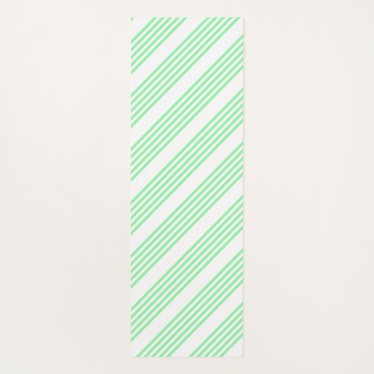 Groen en wit vijf strepen patroon yogamat (Achterkant)