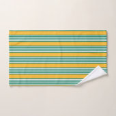 Groen en wit vijf strips met geel bad handdoek (Handdoek)