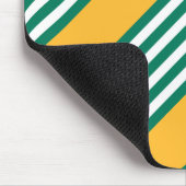 Groen en wit vijf strips met geel muismat (Hoek)