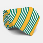 Groen en wit vijf strips met geel stropdas (Opgerold)