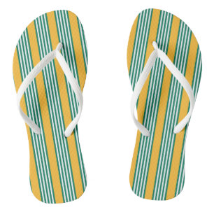 Groen en wit vijf strips met geel teenslippers