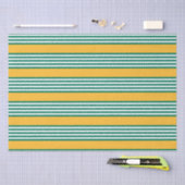 Groen en wit vijf strips met geel tissuepapier (Craft)
