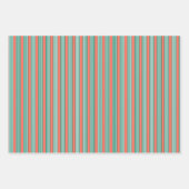 Groen en wit vijf strips met koraal inpakpapier vel (Voorkant 3)