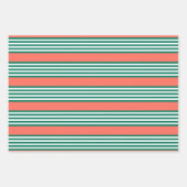 Groen en wit vijf strips met koraal inpakpapier vel (Voorkant)