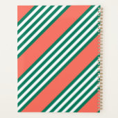 Groen en wit vijf strips met koraal planner (Achterkant)