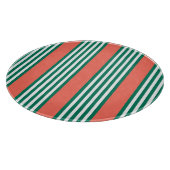 Groen en wit vijf strips met koraal snijplank (Hoek)