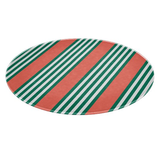 Groen en wit vijf strips met koraal snijplank (Hoek)