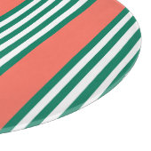 Groen en wit vijf strips met koraal snijplank (Hoek)