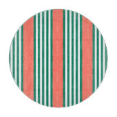 Groen en wit vijf strips met koraal snijplank (Voorkant)