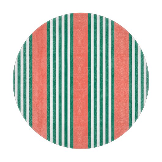 Groen en wit vijf strips met koraal snijplank (Voorkant)