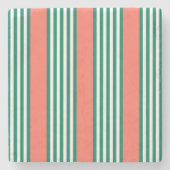 Groen en wit vijf strips met koraal stenen onderzetter (Voorkant)